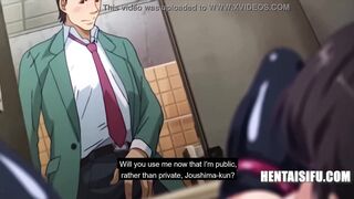 Men bonk newbie to orgasms in public toilet in xvideos hentai