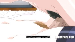 Boy has anime hentai sex with stepsister and then stepmother