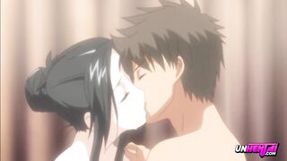 Stepmom with beautiful face and big tits fucked in the anime