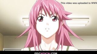 Pink-haired gal with big tits banged in anime hardcore porn