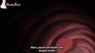 Anime porn with English subtitles featuring slutty MILF
