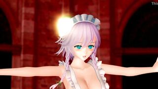 Two maids with big tits seductively dance in 3d porn anime clip