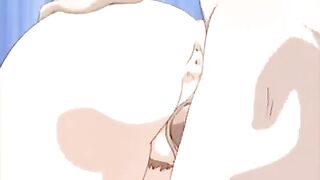Anime porn of lucky guy fucking friend’s mom with big boobs