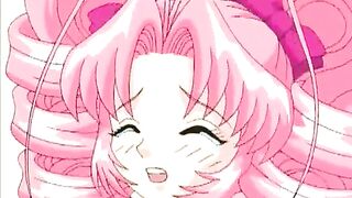 Pink-haired girl properly drilled in hardcore anime porn