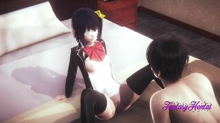3d anime porn uncensored of skinny girl satisfied by friend