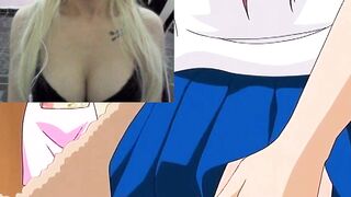 Anonymous streamer with big tits watches romantic anime porn