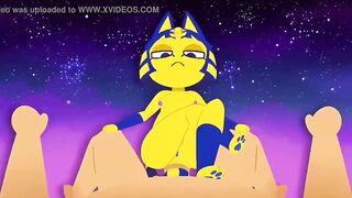 Egyptian cat goddess dominates guy in funny furry porn animation