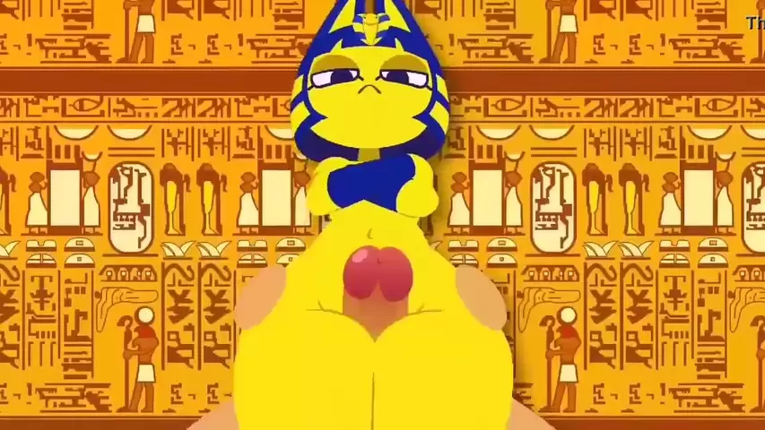 Egyptian cat goddess dominates guy in funny furry porn animation 