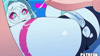 Blue-skinned beauty fucked hard in free uncensored hentai video