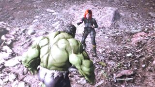 Black Widow has sex with hung ogre in 3d anime monster porn
