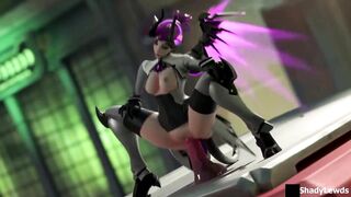 Sexy Overwatch character Mercy relaxes in solo 3d hentai video