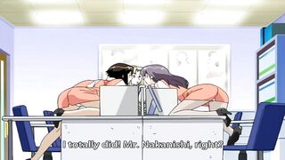 Clerk seduced by stunning boss in anime hentai MILF porn video