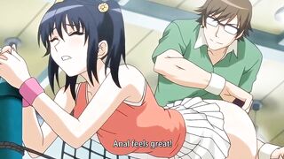 A tennis game turned into a public hentai.