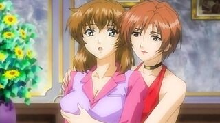 Young hentai girlfriends participate in lesbian sex.