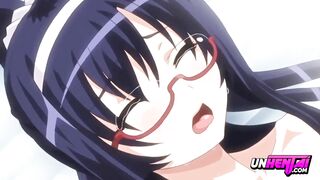 Nerd girl's tight pussy is pounded by a cock
