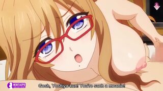 The busty glasses girl was fucked in doggystyle by her lover