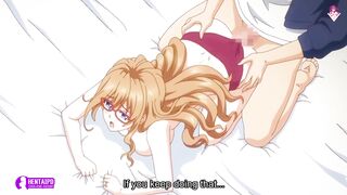 The busty glasses girl was fucked in doggystyle by her lover