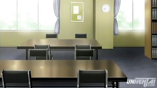 Young Japanese schoolgirl masturbates in the classroom, getting caught in a naughty act