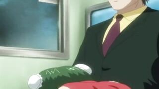 A busty Japanese girl gets fucked hard on the train in this uncensored hentai