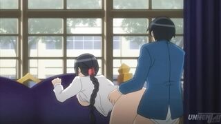 A school girl was caught by her crush while changing clothes
