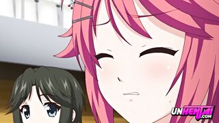 A hot gymnast is having sex with her teacher in a steamy hentai scene