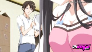 A hot surprise with big tits that ends up covered in cum