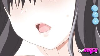A hot surprise with big tits that ends up covered in cum