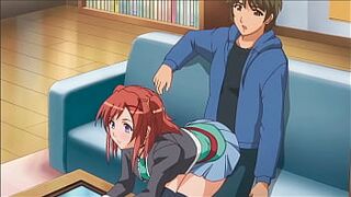 The stepbrother gets a big dick when the stepsister sits on him