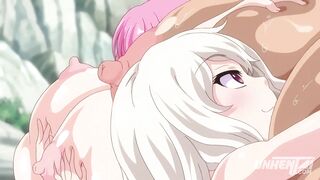 Girls become more passionate in hot water - Hentai [Subtitled]