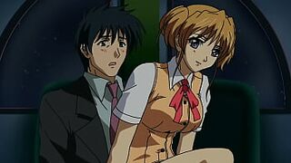 A busty teen gets tied up and fucked by a Japanese hentai in public
