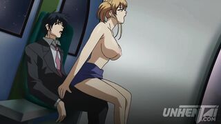 A busty teen gets tied up and fucked by a Japanese hentai in public