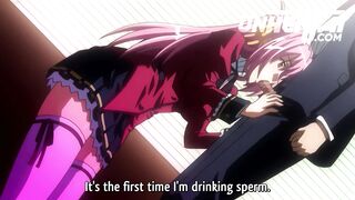Horny college girl in uniform gets her pussy triple penetrated and creampied